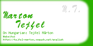 marton tejfel business card