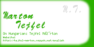 marton tejfel business card